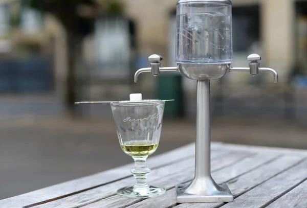 Auvers Sur Oise France July 2016 Traditional Way Serve Absinthe — Stock Photo, Image