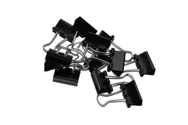 Bağlayıcı klipleri kağıt için kümesi. Beyaz arka plan üzerinde izole