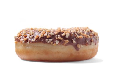 Fındıklı çörek yan görünüm. Beyaz arka plan üzerinde izole