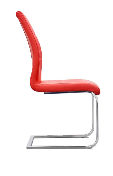 Moderner roter Stuhl isoliert auf weißem Hintergrund. — Stockfoto