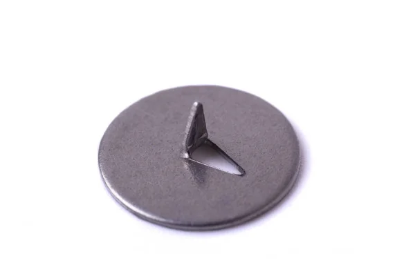 Uma Miniatura Metal Para Papel Isolado Sobre Fundo Branco — Fotografia de Stock