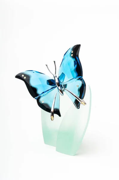 Vlinder Gemaakt Van Gekleurd Glas Accessoire — Stockfoto