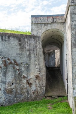 Eski savaş sığınağı. Fort Lytton, Brisbane, Queensland, Avustralya.