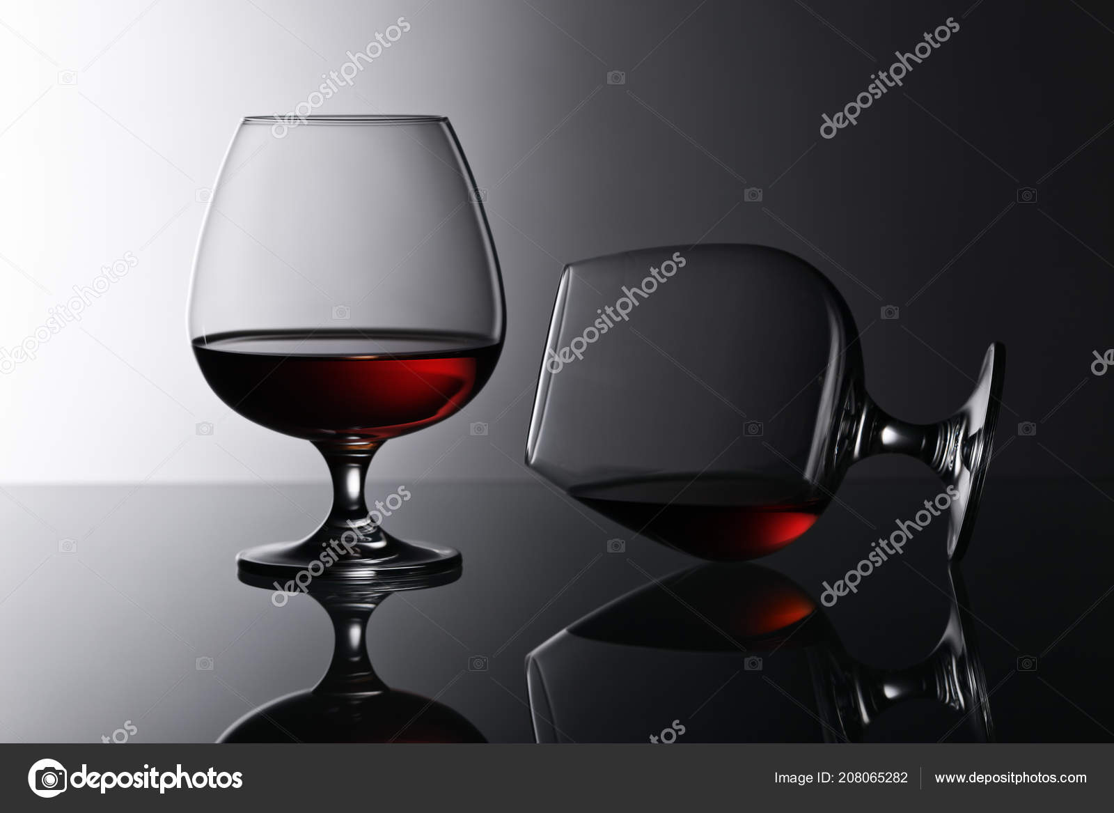 Two Snifters Brandy Reflective Background Stock Photo by ©igorr1 208065282