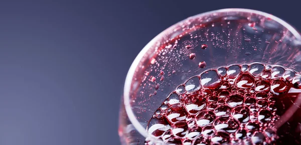 Red Wine Glass Selective Focus Copy Space — Stock Photo, Image