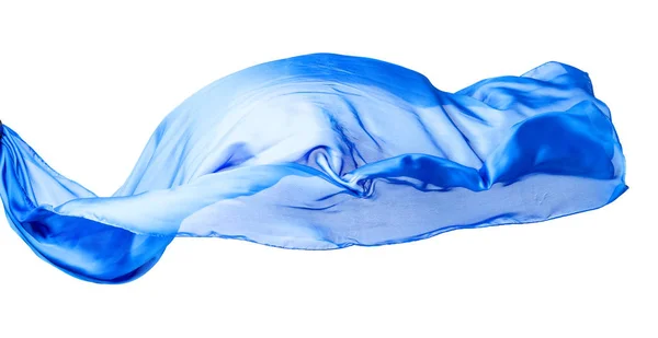 Gladde elegante blauwe transparante doek geïsoleerd op witte backgrou — Stockfoto