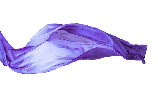 白い背景に隔離された滑らかな紫色の透明な布. — ストック写真