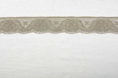 Doğal keten kumaş dantel. 