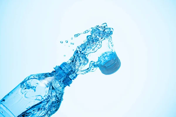 Water Poured Out Plastic Bottle Copy Space — Stock Photo, Image