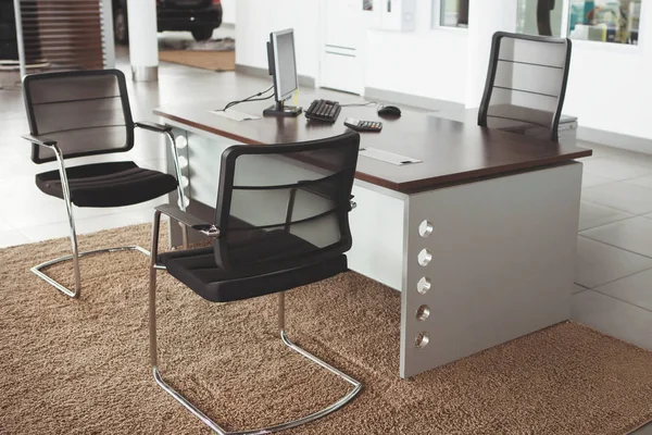 Modern Office Interior Table Two Chairs Laptop — Stock Photo, Image
