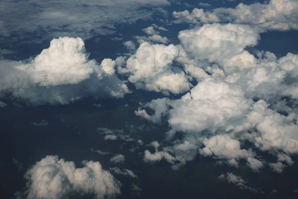 Blue Sky Clouds Window Flying Plane View — Stock Photo, Image