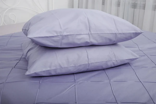 Bettwäsche Auf Dem Bett Mit Kissen — Stockfoto