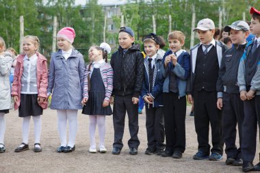 Novosibirsk, Rusya - 20 Mayıs 2016: çocuklar günü palyaçolar ile  