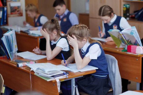 Novosibirsk Rusland Mei 2018 Elementary School Studenten Studie Klas — Stockfoto