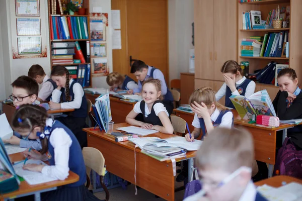 Novosibirsk Rusland Mei 2018 Elementary School Studenten Studie Klas — Stockfoto