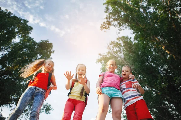 Teenagers in the park. Royalty Free Stock Images