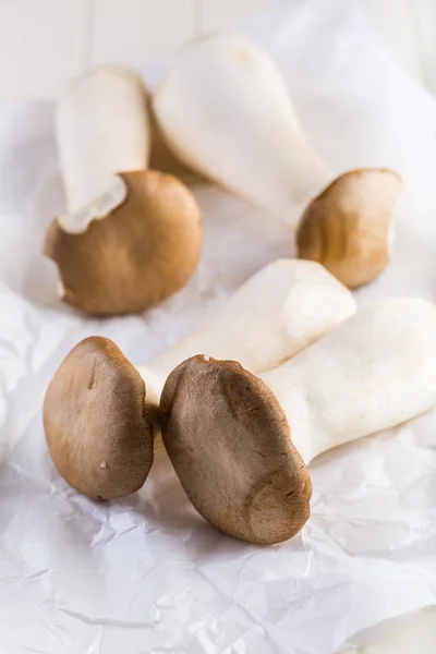 Delicious Raw King Oyster Mushrooms — Stock Photo, Image