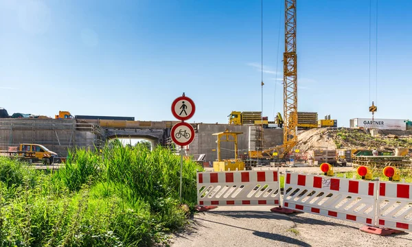 Rot Germania Luglio 2020 Ricostruzione Del Ponte Autostradale Sull Autostrada — Foto Stock