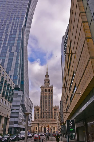 Esta Uma Vista Centro Cidade Varsóvia Capital Polônia Março 2018 — Fotografia de Stock