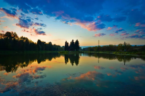 View House Situated Small Island Lake — Stock Photo, Image