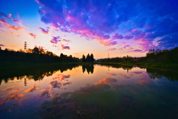 View House Situated Small Island Lake — Stock Photo, Image