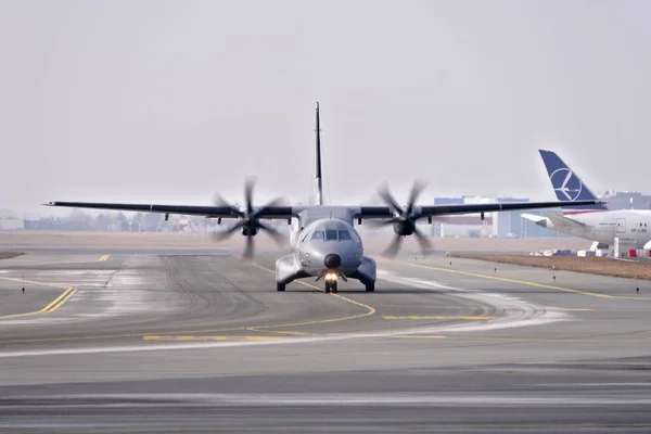 Esta Una Vista Del Avión Fuerza Aérea Polaca Casa 295M —  Fotos de Stock