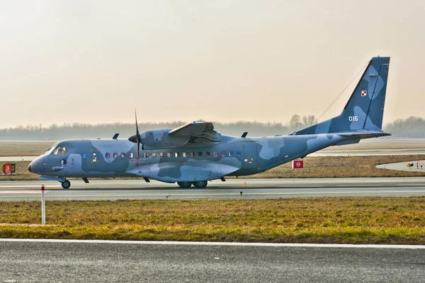 Dit Een Weergave Van Het Vliegtuig Van Poolse Luchtmacht Casa — Stockfoto