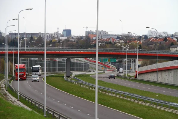Вид Автостраді Солідарна Любліні Кві 2019 Люблін Польща — стокове фото