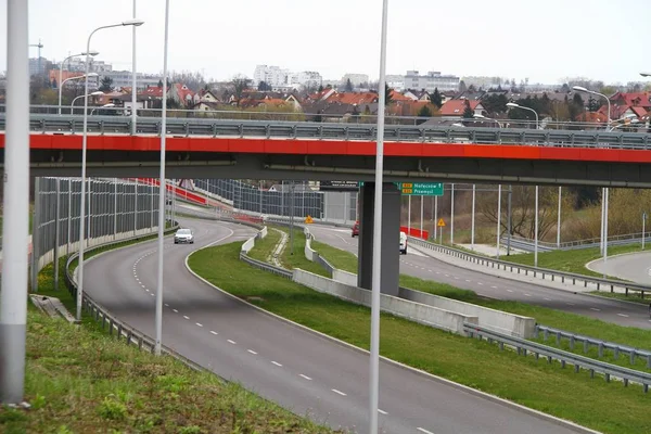 这是卢布林的团结高速公路的景色 2019年4月16日 卢布林 — 图库照片