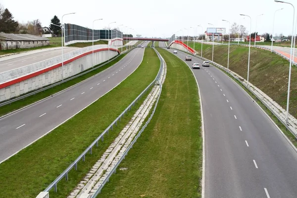 Esta Una Vista Autopista Solidarnosci Lublin Abril 2019 Lublin Polonia — Foto de Stock