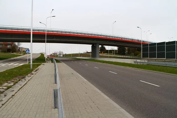 Est Une Vue Autoroute Solidarnosci Lublin Avril 2019 Lublin Pologne — Photo