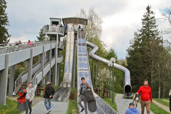 View Slide Top Parkowa Mountain Krynica Zdroj May 2019 Parkowa — Stock Photo, Image