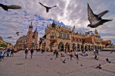 Bu Cracow eski şehir manzarası bir görünümüdür. Mayıs 4, 2019. Cracow, Polonya.