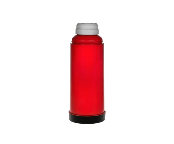 Kırmızı termos şişe — Stok fotoğraf