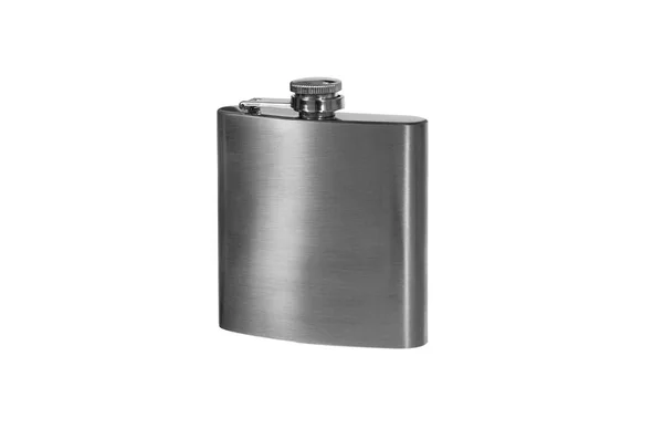Stainless hip flask. — Stock Photo, Image