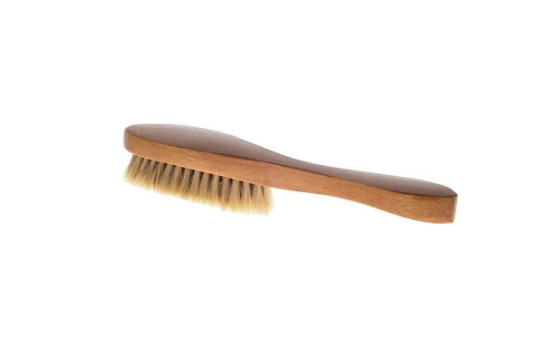 Wooden Cleaning Scrub Brush White Background — 스톡 사진