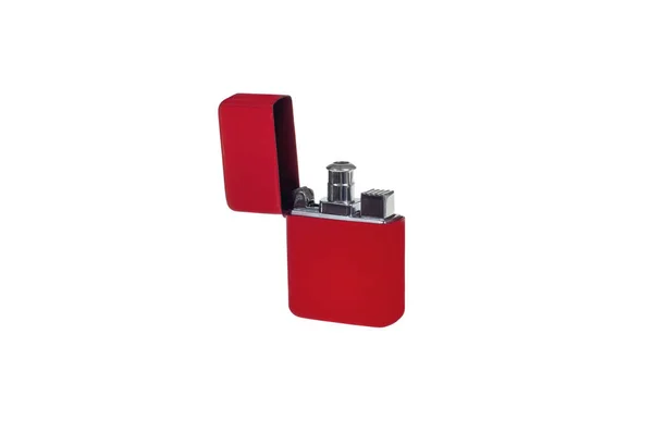 Briquet Gaz Rouge Sur Fond Blanc — Photo