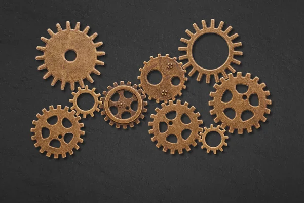 Many gear wheels as symbol for business strategy — Stock Photo, Image