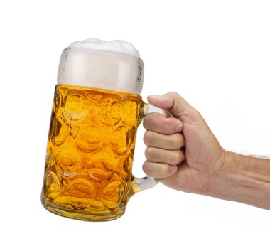 bira bardağı elinde Ekim Festivali'nde Münih'te izole.