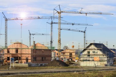 resdiential evler inşa panoramik inşaat alanında birçok yeni
