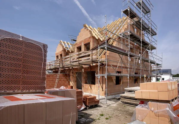 Byggplatsen För Byggt Hus — Stockfoto