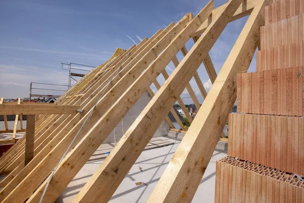 Baustelle Eines Neu Gebauten Hauses — Stockfoto