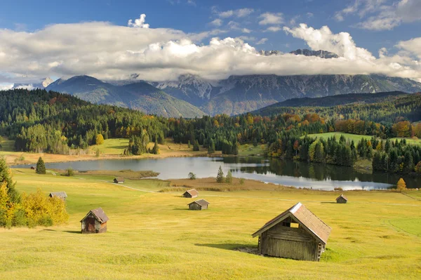 Bela Paisagem Rural Baviera Com Montanhas Karwendel Outono — Fotografia de Stock