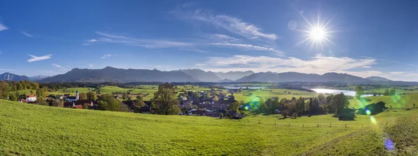 Panoramatické Scény Bavorských Alpách Jezero Riegsee — Stock fotografie