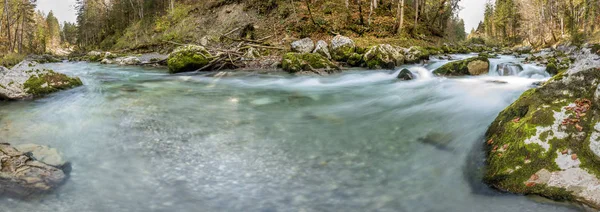 Floden Loisach Vilda Kanjon Närbelägna Staden Garmisch Bayern — Stockfoto