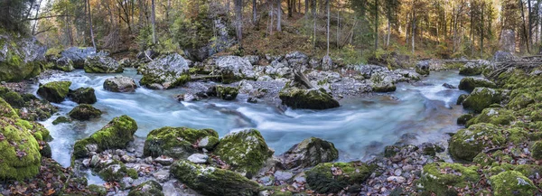 Řeka Loisach Divoký Kaňon Okolí Města Garmisch Bavorsku — Stock fotografie