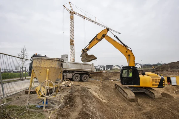 Fundación Una Casa Nueva Construcción — Foto de Stock