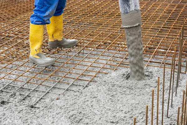 Stichting Van Een Nieuw Gebouwd Huis Bouw — Stockfoto