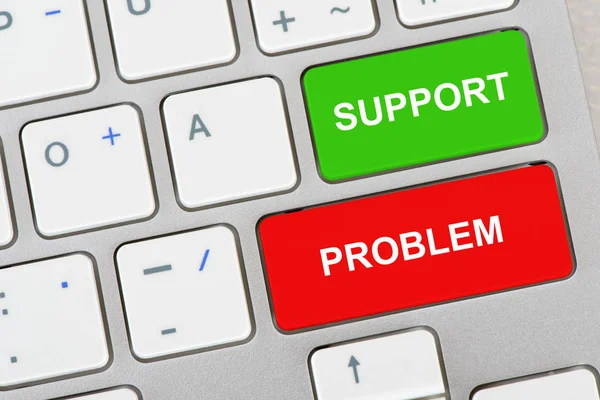 Support Problem Printed Computer Keyboard — Stock Photo, Image