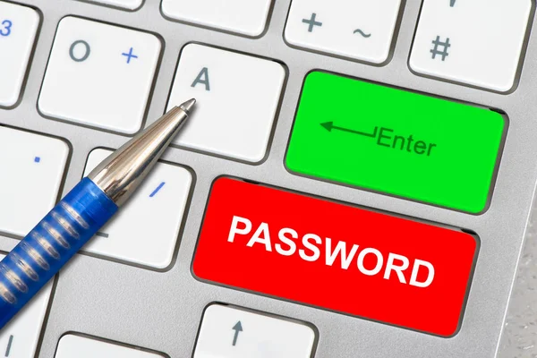 Password Printed Computer Keyboard — Stock Photo, Image
